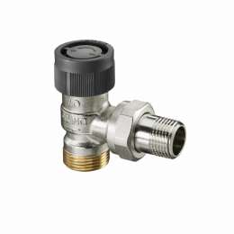 Вентиль, Oventrop, серия A, термостатический, угловой, DN-15, 3/4", 1/2", Н ЕК-Н, PN, бар-10, T°C -от +2 до +120, латунь, никелированный