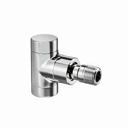 Вентиль, Oventrop, Combi E, запорный, на обратную линию, угловой, DN-15, 1/2", 1/2", ВН, PN, бар-10, T°C -от +2 до +120, латунь, хромированный