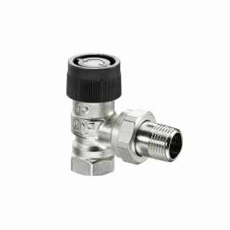 Вентиль, Oventrop, серия A, термостатический, угловой, DN-15, 1/2", 1/2", ВН, PN, бар-10, T°C -от +2 до +120, латунь, никелированный