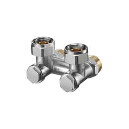Узел, Oventrop, Multiflex V, запорно-присоединительный, угловой H-образный, 3/4", 3/4", Н ЕК-НГ, PN, бар-10, T°C -от +2 до +120, латунь, никелированный, ZB, для отопительных приборов-со встроенным вентилем, металлическое уплотнение, для заполнения, слива,