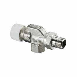 Вентиль, Oventrop, серия AV9, термостатический, осевой, DN-15, 1/2", 1/2", ВН, PN, бар-10, T°C -от +2 до +120, латунь, никелированный, плавная преднастройка