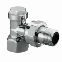 Вентиль, Oventrop, Combi C, запорный, на обратную линию, угловой, DN-15, 1/2", 1/2", ВН, PN, бар-10, T°C -от +2 до +120, латунь, хромированный
