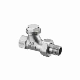 Вентиль, Oventrop, Combi 3, проходной, DN-15, 1/2", ВН, PN, бар-10, T°C -от +2 до +120, бронза/латунь, никелированный, НГ со штуцером, предварительная настройка, отключение, заполнение/слив