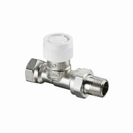 Вентиль, Oventrop, серия AV9, термостатический, проходной, DN-10, 3/8", 3/8", ВН, PN, бар-10, T°C -от +2 до +120, латунь, никелированный, плавная преднастройка