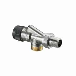 Вентиль, Oventrop, серия A, термостатический, осевой, DN-15, 3/4", 1/2", Н ЕК-Н, PN, бар-10, T°C -от +2 до +120, латунь, никелированный