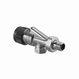 Вентиль, Oventrop, серия A, термостатический, осевой, DN-15, 1/2", 1/2", ВН, PN, бар-10, T°C -от +2 до +120, латунь, никелированный