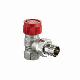 Вентиль, Oventrop, серия AF, термостатический, угловой, DN-15, 1/2", ВН, PN, бар-16, T°C -от +2 до +120, бронза/латунь, никелированный, с плавной, точной предварительной настройкой