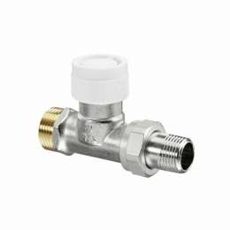Вентиль, Oventrop, серия AV9, термостатический, проходной, DN-15, 3/4", 1/2", Н ЕК-Н, PN, бар-10, T°C -от +2 до +120, латунь, никелированный, плавная преднастройка