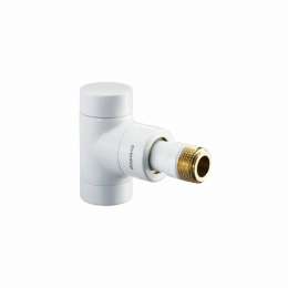 Вентиль, Oventrop, Combi E, запорный, на обратную линию, угловой, DN-15, 1/2", 1/2", ВН, PN, бар-10, T°C -от +2 до +120, латунь, белый