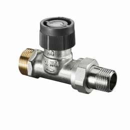 Вентиль, Oventrop, серия A, термостатический, проходной, DN-15, 3/4", 1/2", Н ЕК-Н, PN, бар-10, T°C -от +2 до +120, латунь, никелированный