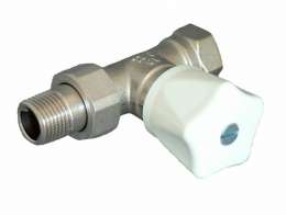 Вентиль, Oventrop, серия HR, с ручным приводом, проходной, DN-15, 1/2", ВН, PN, бар-10, T°C -от +2 до +120, латунь, никелированный, маховик белый