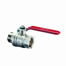 Кран шаровой, Oventrop, Optibal, полнопроходной, DN-15, 1/2", НВ, PN, бар-16, ручка-рычаг из оцинкованной стали, латунь, никелированный