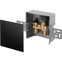 Набор терморегулятора, Oventrop, Unibox E RTL, диапазон T°С (обратного потока)-20-40°C, строительная глубина, мм-57, регулирование с помощью ограничения температуры обратного потока, закрыт глухой крышкой, черное стекло