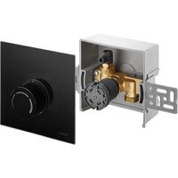 Набор терморегулятора, Oventrop, Unibox RTL, диапазон T°С (обратного потока)-10-40 °C, строительная глубина, мм-57, крышка черное стекло , регулирование с помощью ограничения температуры обратного потока с термостатом "Uni RTLH"