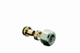 Присоединительный набор, Oventrop, Ofix K, НГ ЕК, 3/4", 16 x 2, со стяжным кольцом, латунь, НГ-никелированная, уплотнение-металлическое + уплотнительное кольцо, для наружной резьбы, для полиэтиленовых труб