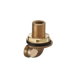 Угольник, Oventrop, Cofit S, 90°, Н ЕК-В, 3/4", 1/2", бронза (RX), для прохода через стену, с крепёжным комплектом G 3/4"