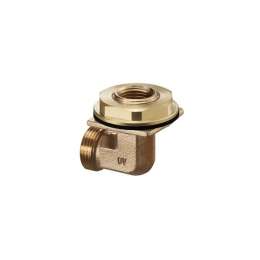 Выпускное колено, Oventrop, Cofit S, 90°, Н ЕК-В, 3/4", 1/2", бронза (RX), встроенного смывного бачка, с крепёжным комплектом G 3/4"