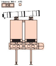 Котёл настенный, Viessmann, газовый конденсационный, Vitodens 200-W 12-196, мощность, кВт-12-196, одноконтурный, камера сгорания-закрытая, система управления-Vitotronic 100/300-K тип HC1B/MW2B, для погодозависимой теплогенерации, 4-х котловая установка, б