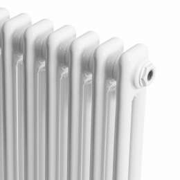 2180, V2180-12 V50 1/2 RAL 9016 мат, 12 секций подключение нижнее белый матовый